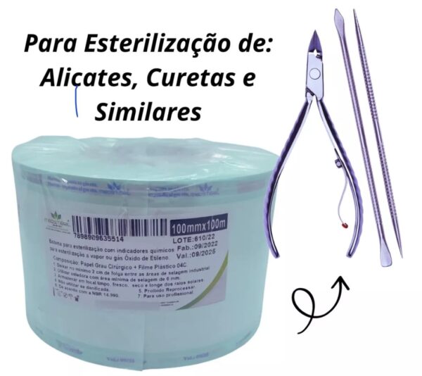 Rolo Autoclave para Esterilização 10x100 Papel Grau - Imagem 3